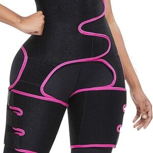 Waist Trainer Thigh Trimmer Butt Lifter Slimming Body Shaper Sweat Band S/M